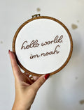 'Hello World I’m.. ' Personalised Baby Name Announcement Sign