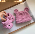 Hat & Bootie Set - Bubblegum (Pom-Pom OR Bear)