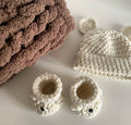 Super Chunky Hand-Knitted Baby Blanket (Chocolate)