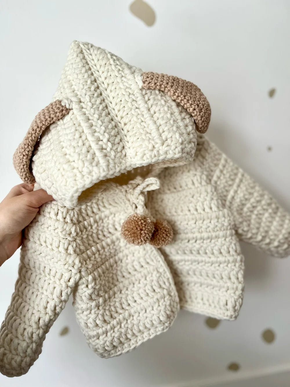 Crochet Baby Bunny Cardigan (Cream)