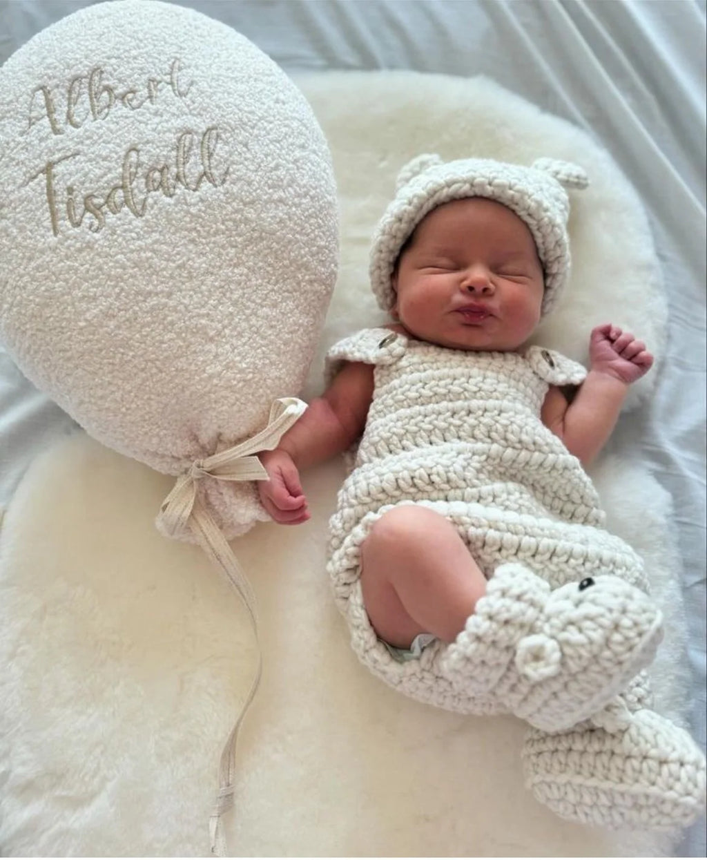 Romper, Hat & Bootie Set - Cream