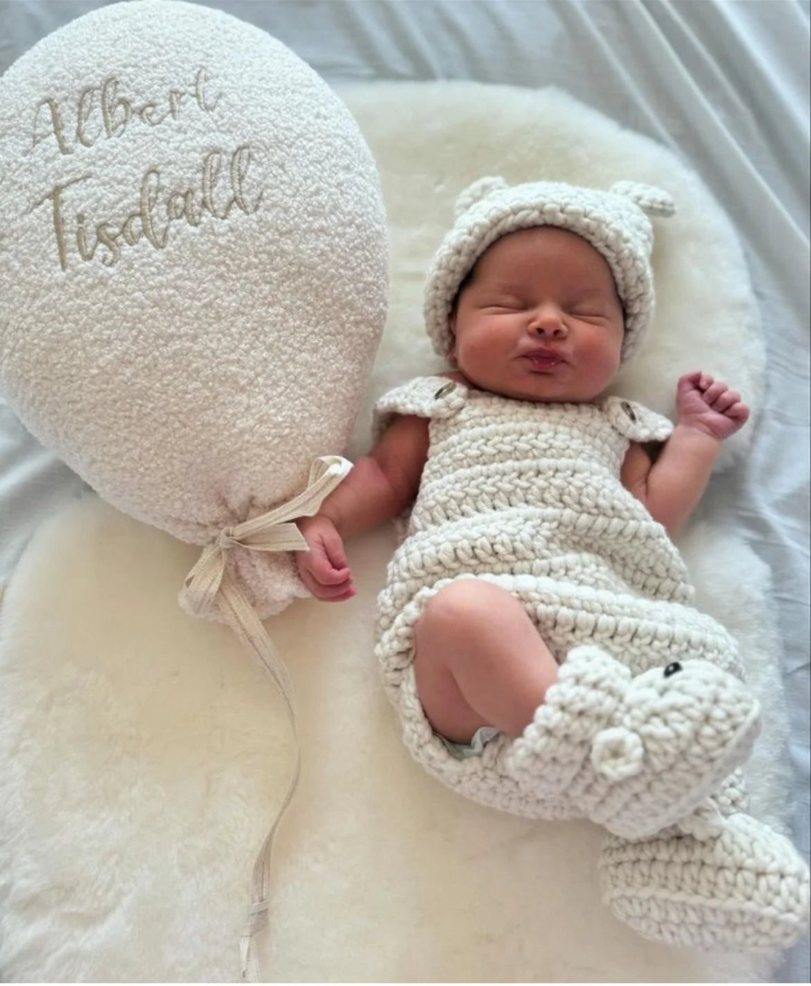 Romper, Hat & Bootie Set - Cream