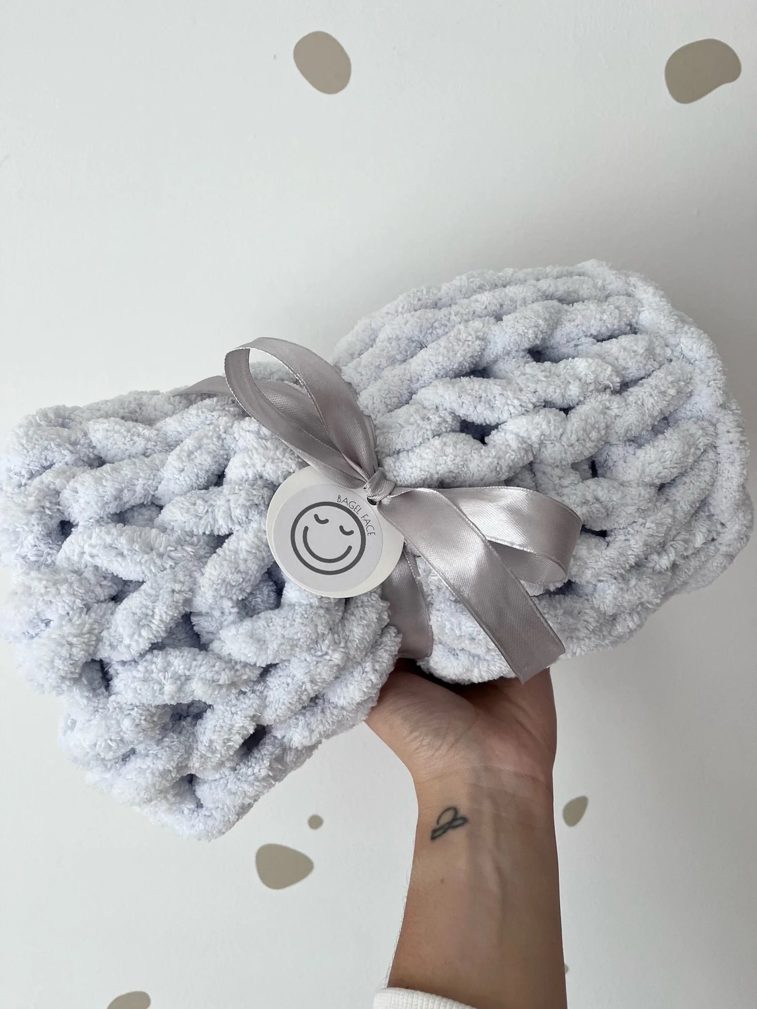 Chunky Hand-Knitted Baby Blanket (Elephant)