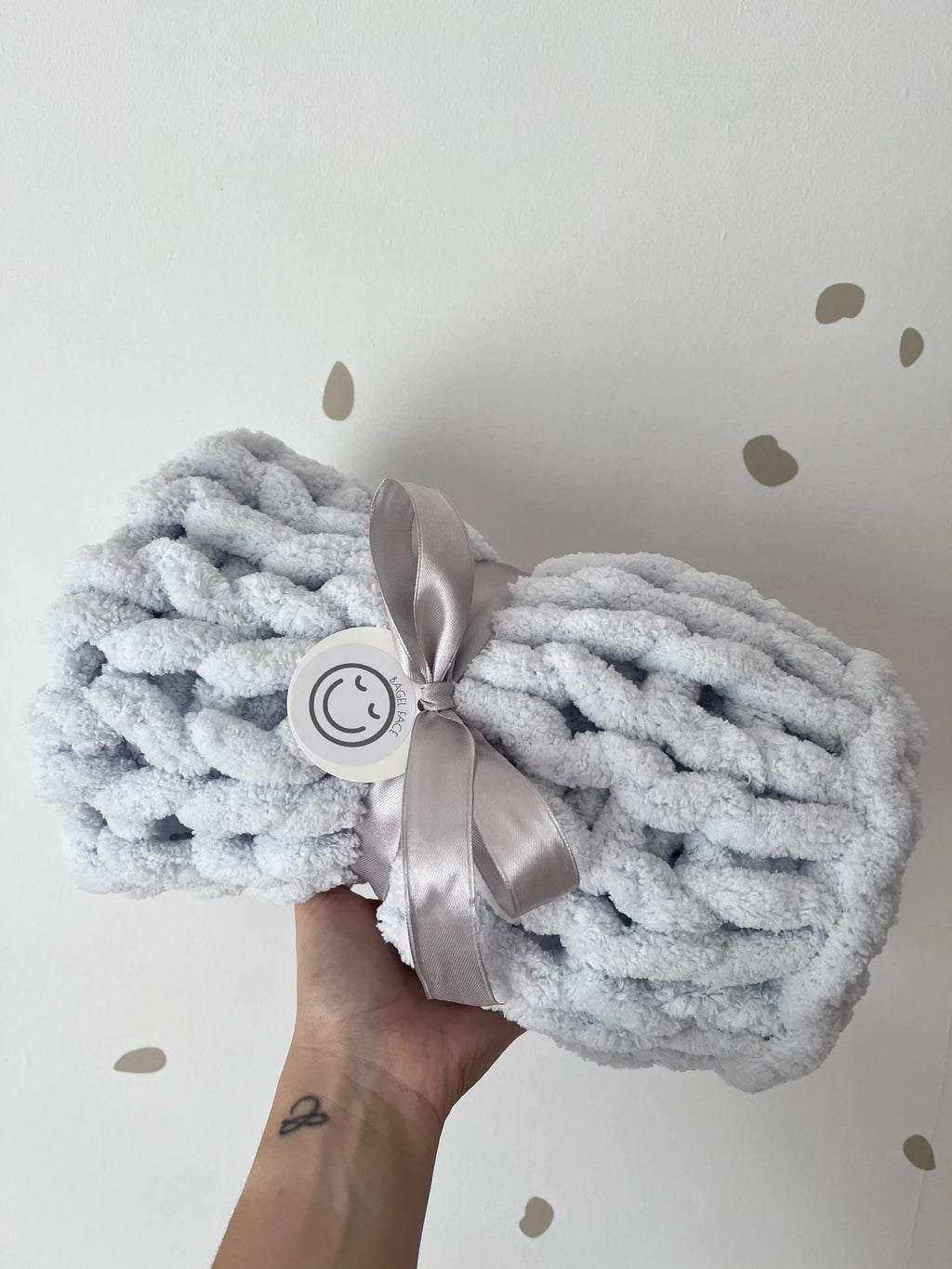Chunky Hand-Knitted Baby Blanket (Elephant)