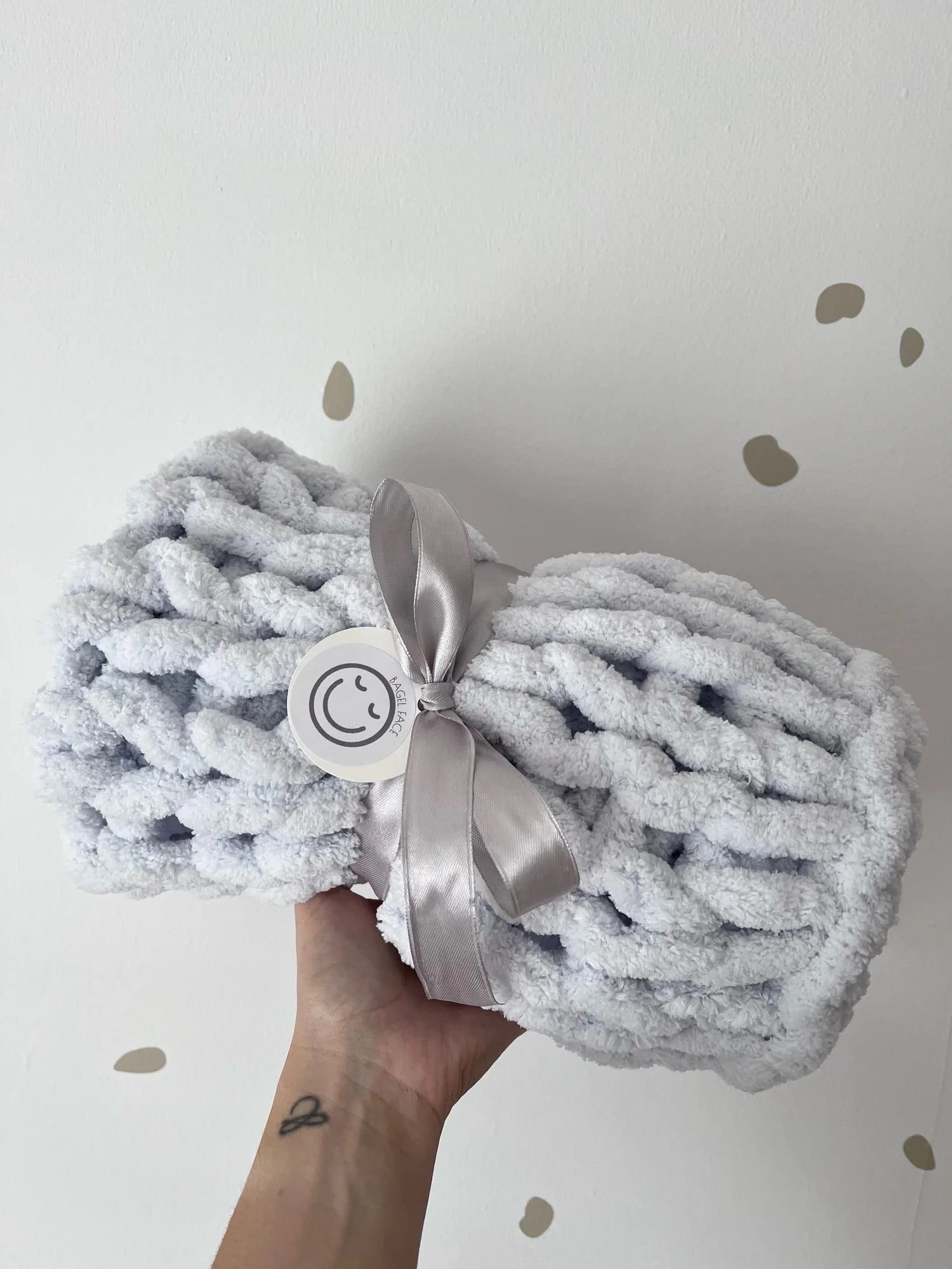 Chunky Hand-Knitted Baby Blanket (Elephant)