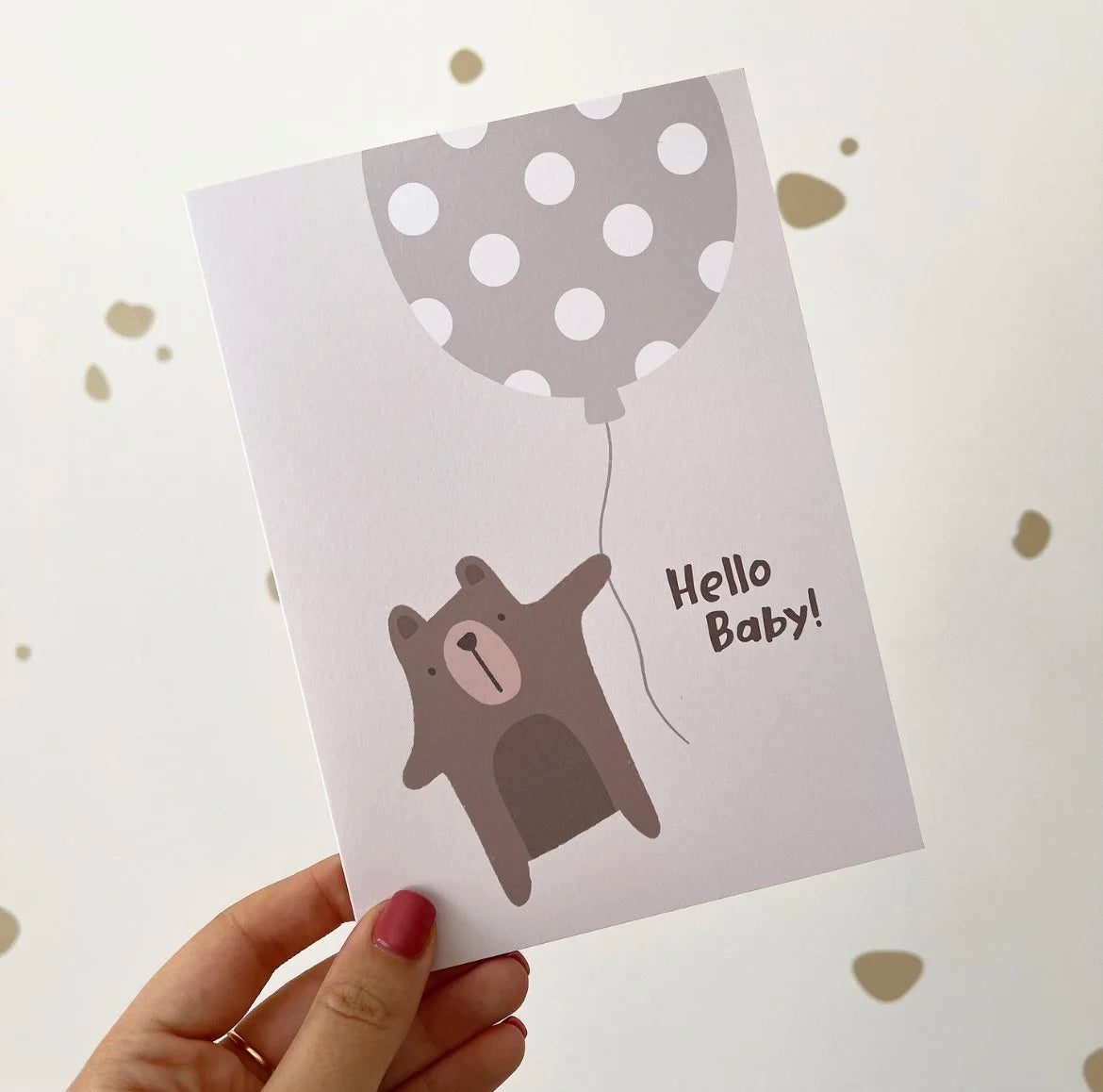 Hello Baby Bear Card (Neutral) - Love Kiddo UK