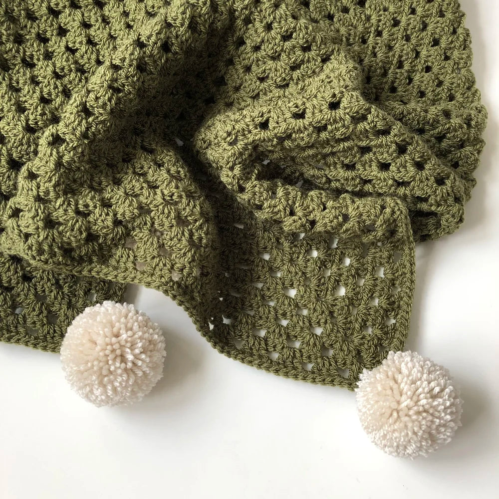 Pom-Pom Baby Blanket (All Colours)