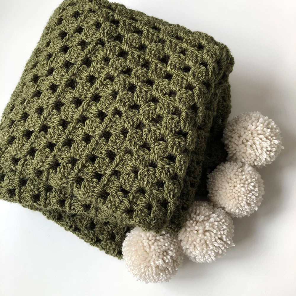 Pom-Pom Baby Blanket (All Colours)