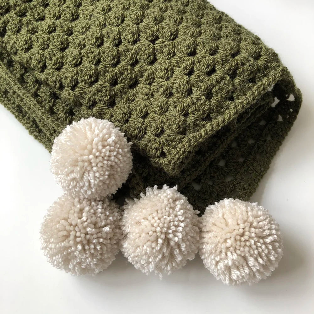 Pom-Pom Baby Blanket (All Colours)