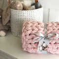 Super Chunky Hand-Knitted Baby Blanket (Marshmallow)