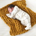 Super Chunky Hand-Knitted Baby Blanket (Mustard)