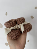 Natural Lace Baby Booties (Brown)