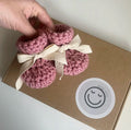 Natural Lace Baby Booties (Pale Rose)