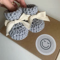Natural Lace Baby Booties (Silver/Grey)