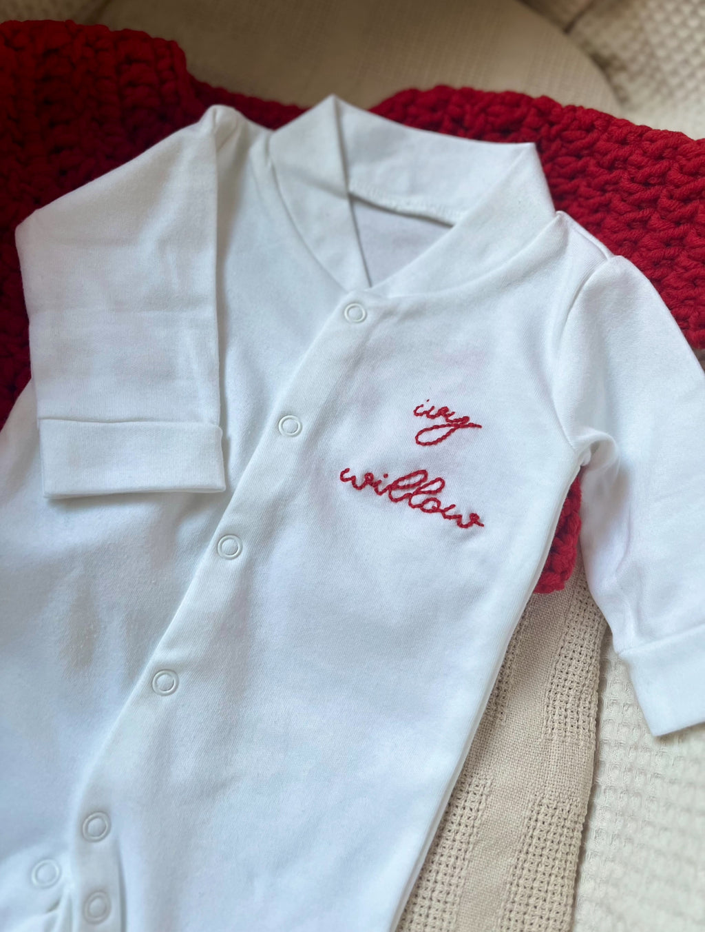 Personalised Baby Name Christmas Sleepsuit