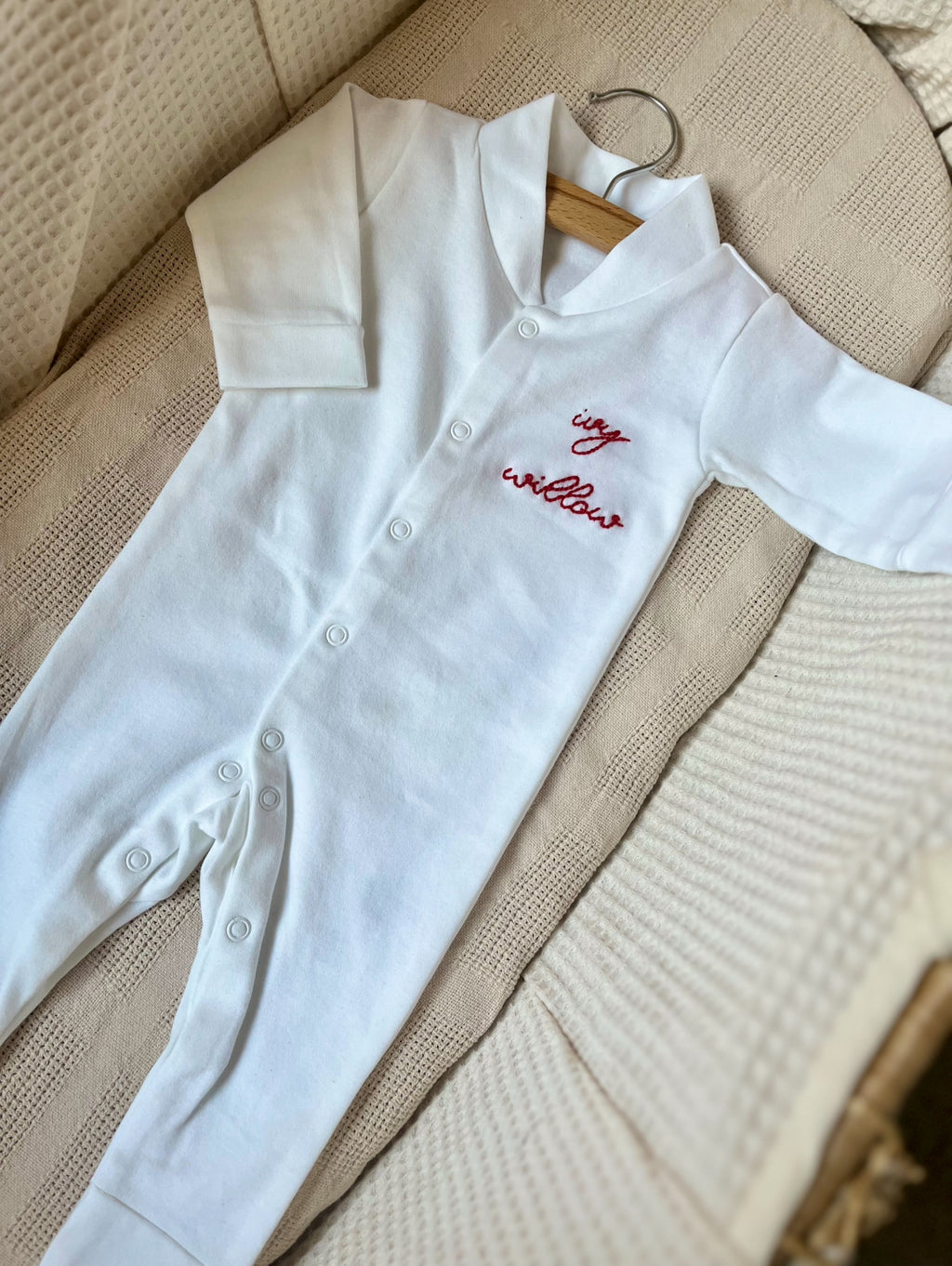 Personalised Baby Name Christmas Sleepsuit