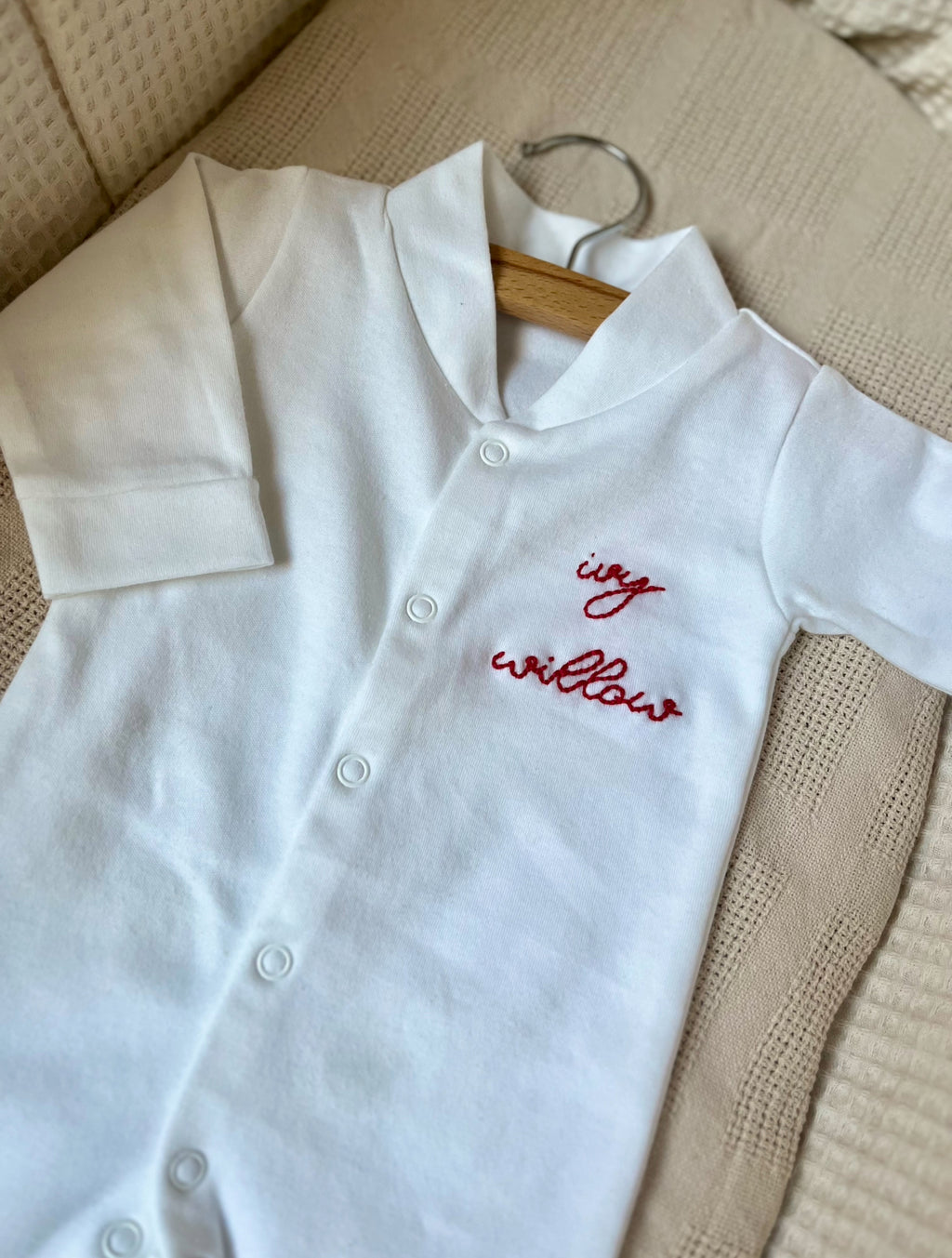 Personalised Baby Name Christmas Sleepsuit