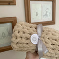*RTS* Chunky Hand-Knitted Baby Blanket (Sand)