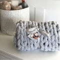 Super Chunky Hand-Knitted Baby Blanket (Sky)