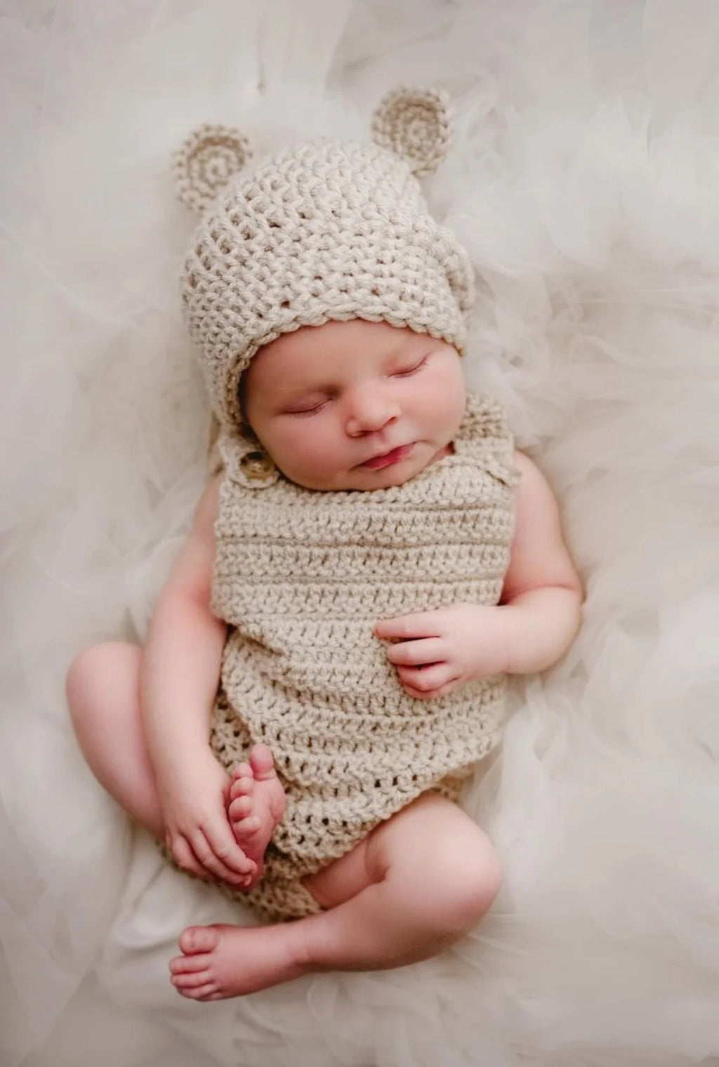 Romper, Hat & Bootie Set - Stone
