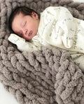 Super Chunky Hand-Knitted Baby Blanket (Fog/Storm/Smoke)