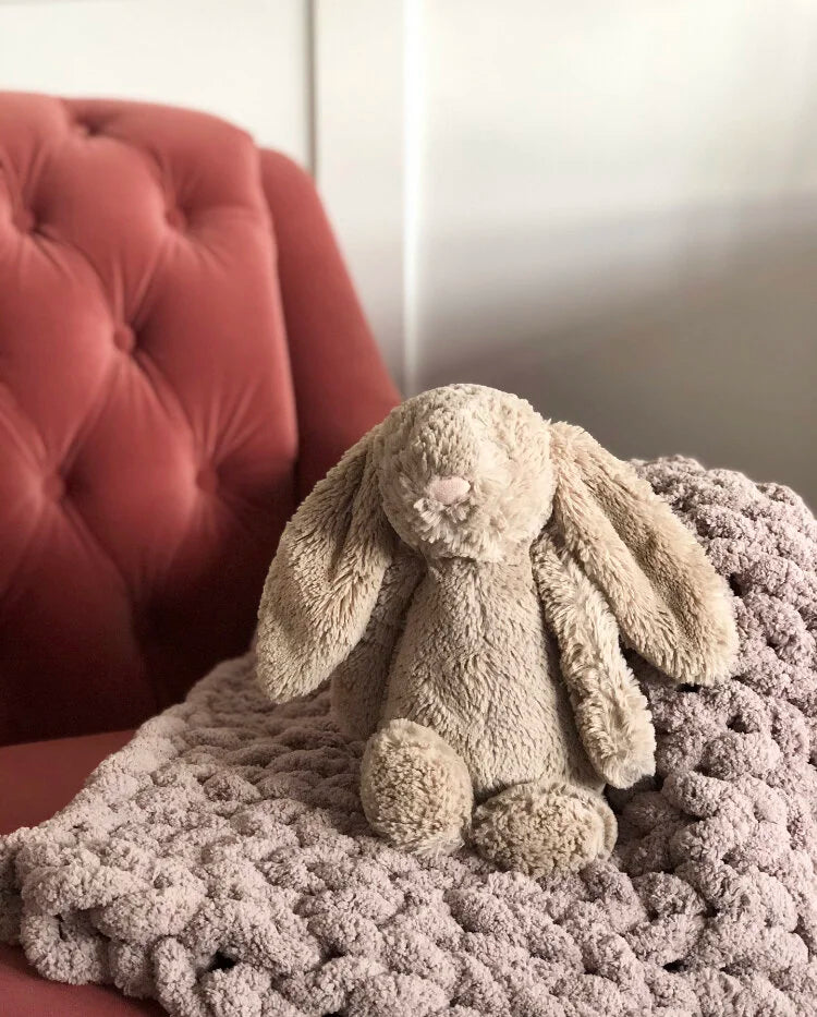 Super Chunky Hand-Knitted Baby Blanket (Fog/Storm/Smoke)