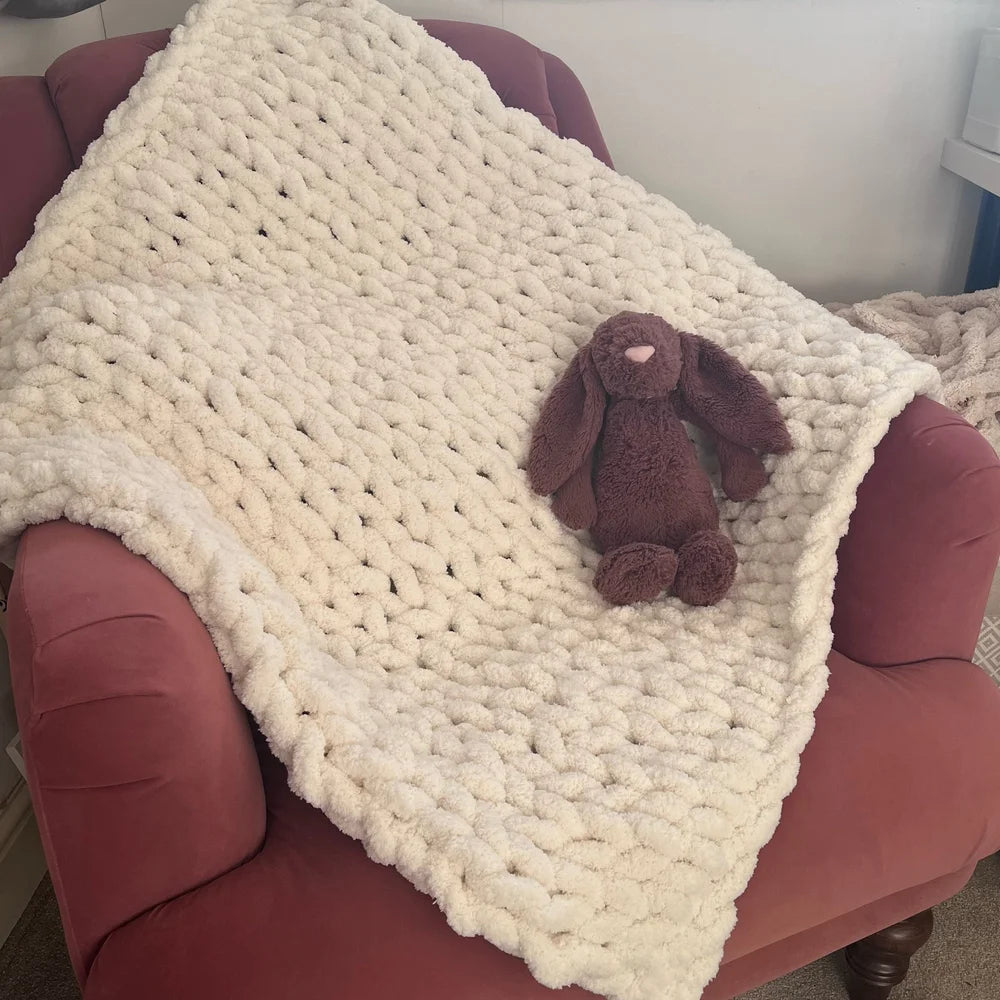 Super Chunky Hand-Knitted Toddler/Child Blanket (All colours)