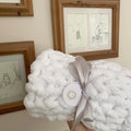 Chunky Hand-Knitted Baby Blanket (White)